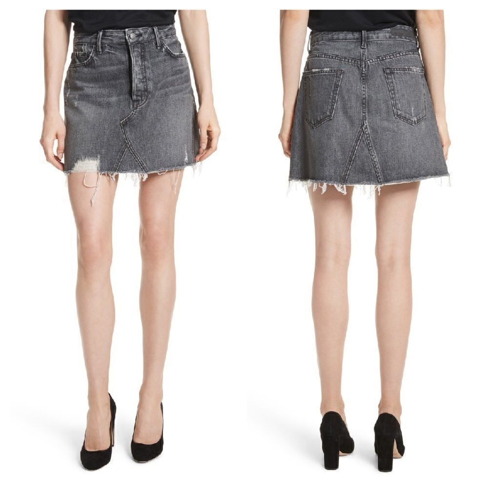 GRLFRND Eva A-Frame Gusset Denim Skirt Size 25